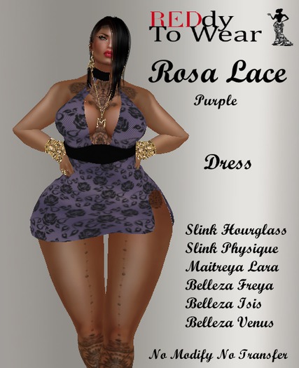RTW Rosa Lace Dress Purple