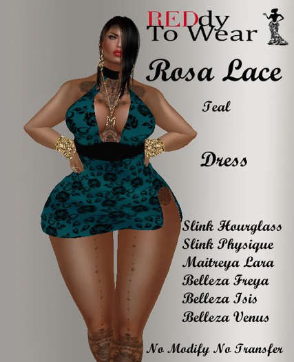 RTW Rosa Lace Dress Teal