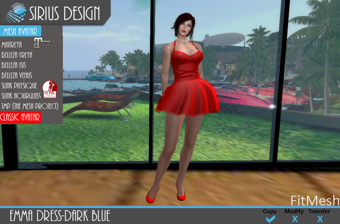 Sirius Design Emma Dress Red Boxed