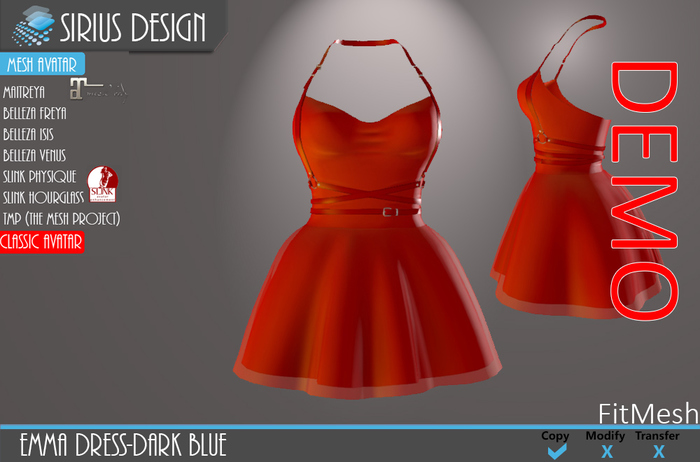 Sirius Design Emma Dress DEMO Boxed===DEMO===