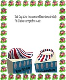 Red,White,blue stars stripped baseball cap and sun visor set