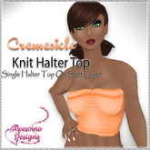*Awesome Designs Knit Halter Top In Cremesicle