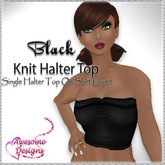 *Awesome Designs Knit Halter Top In Black