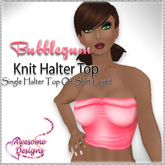 *Awesome Designs Knit Halter Top In Bubblegum Pink
