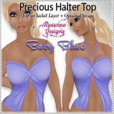 *Awesome Designs Precious Halter Top Baby Blue