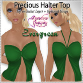 *Awesome Designs Precious Halter Top Evergreen
