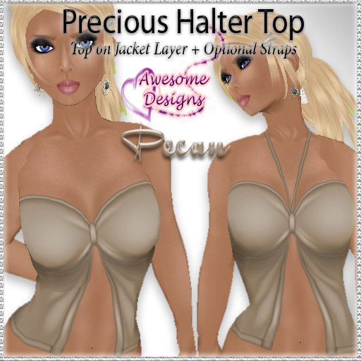 *Awesome Designs Precious Halter Top Pecan