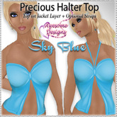 *Awesome Designs Precious Halter Top Sky Blue