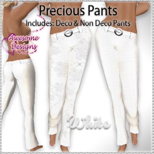 *Awesome Designs Precious Pants In White