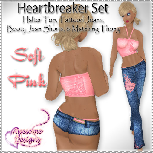 *Awesome Designs Heartbreaker Set In Soft Pink