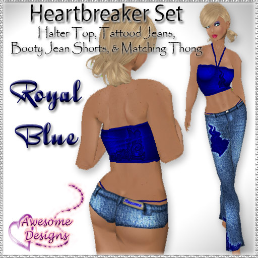 *Awesome Designs Heartbreaker Set In Royal Blue