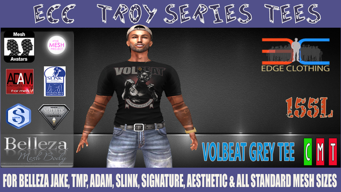 [ECC] VOLBEAT TEES GREY
