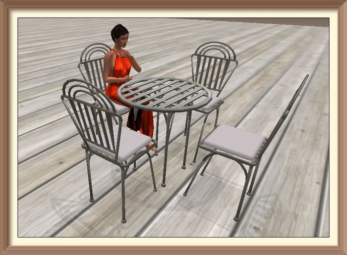 FCD Bistro Set White w/MultiSit - 4 LI - C/M