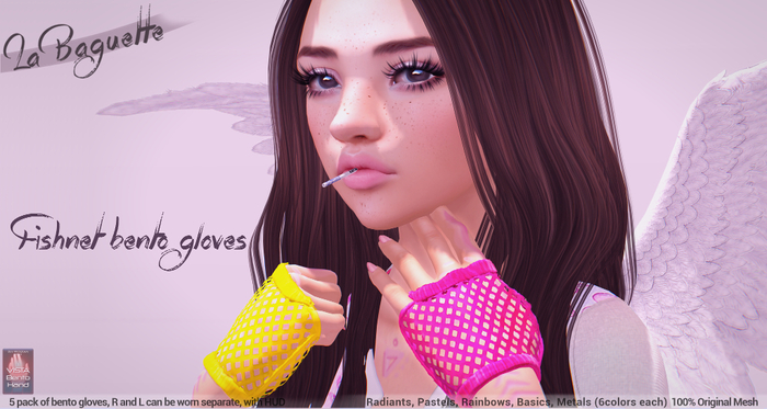 [La Baguette] Fishnet Bento Gloves ~ Pastels