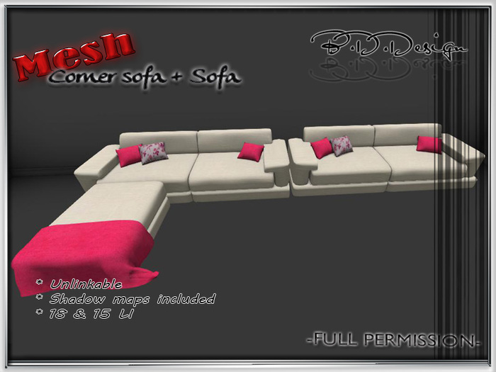 .::B.D.D::. FullPerm Mesh- Corner sofa + Sofa