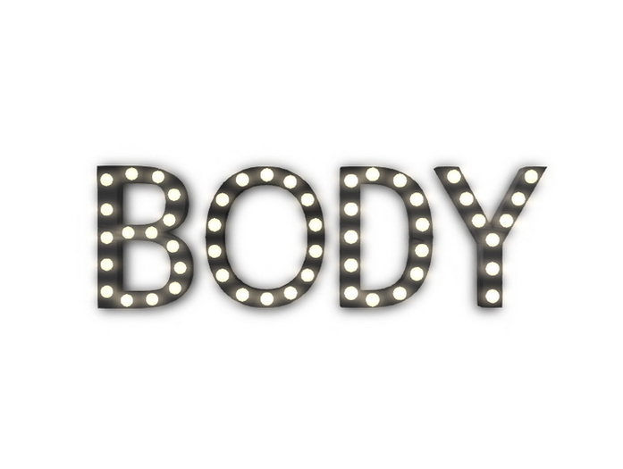 [Px] "BODY" Illuminated Light Bulbs Sign
