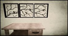 {Q-Essentials} Birds on Branches Metal Art