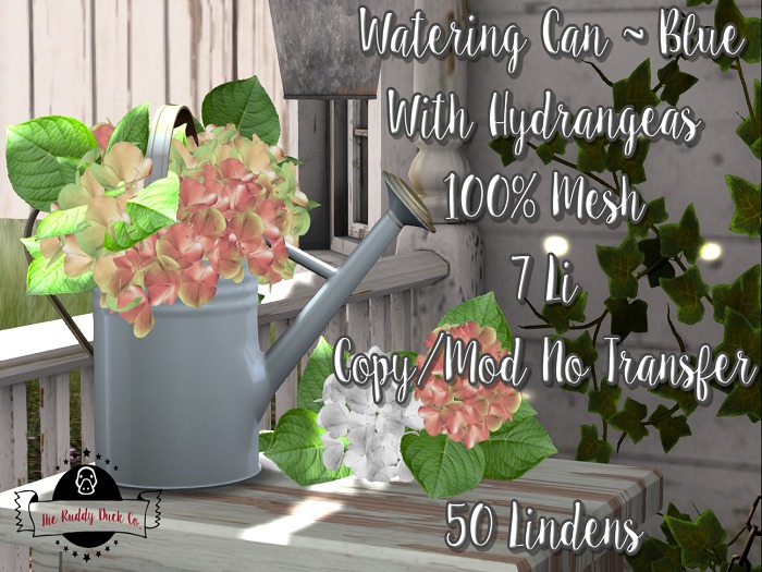 [TRDC] Hydrangea Watering Can -Blue (Boxed)