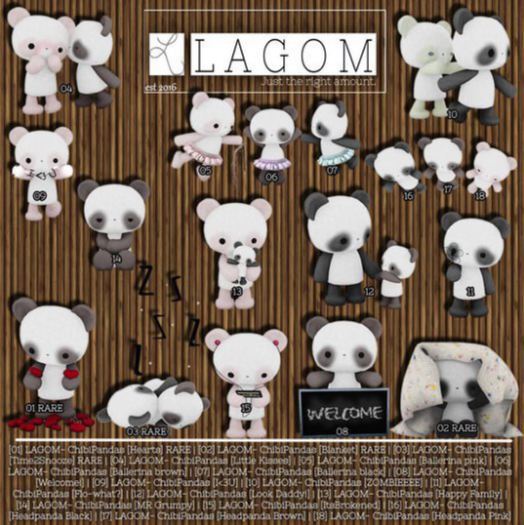 [16] LAGOM- ChibiPandas [Headpanda Black] (Add me)