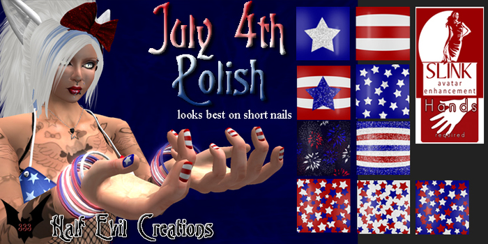 Half Evil- July 4th Nail Polish HUD (SLink)