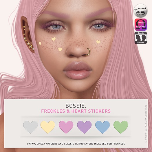Bossie. freckles & heart stickers (wear me)