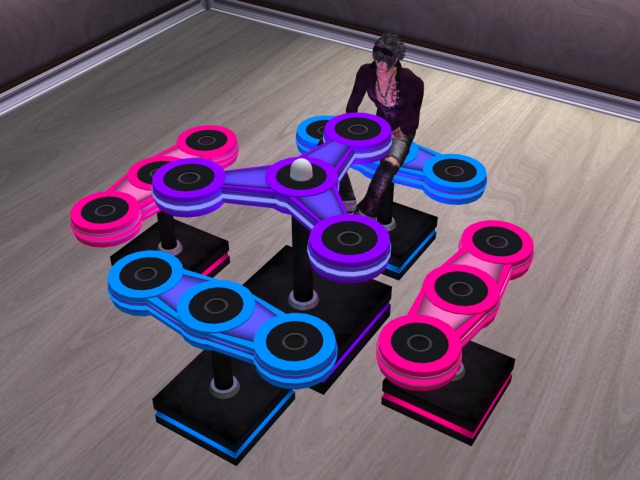 spinner tabel set pink/blue/violet