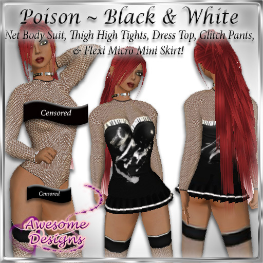 *Awesome Designs Poison Set In Black & White
