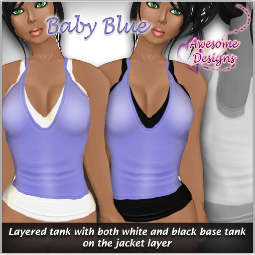 *Awesome Designs Double Layered Tanks - Baby Blue
