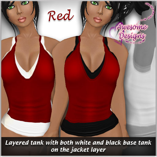 *Awesome Designs Double Layered Tanks - Red