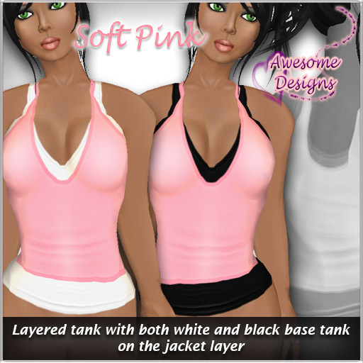 *Awesome Designs Double Layered Tanks - Soft Pink