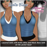 *Awesome Designs Double Layered Tanks - Slate Blue