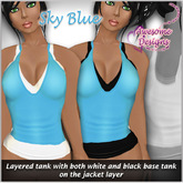 *Awesome Designs Double Layered Tanks - Sky Blue