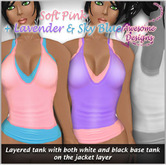 *Awesome Designs Double Layered Tanks - Pink/Sky & Lavender