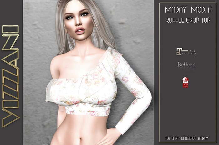 DEMO-MADAY RUFFLE CROP ALL COLOURS -FROM VIZZANI