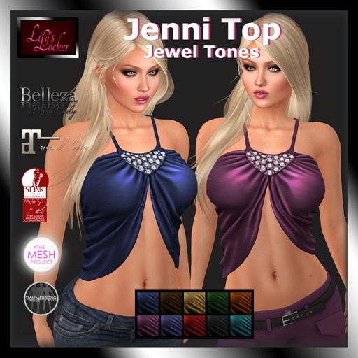 Lily's Locker - Jenni Top - Jewel Tones -BOXED
