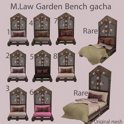 .:M.LAW:. Garden Bench Bed TWO RARE