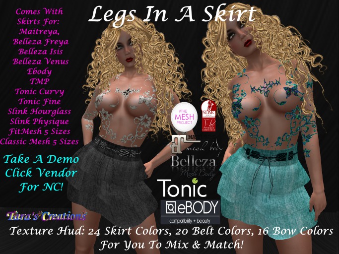 Tara's Creations Legs In A Skirt Mesh Collection