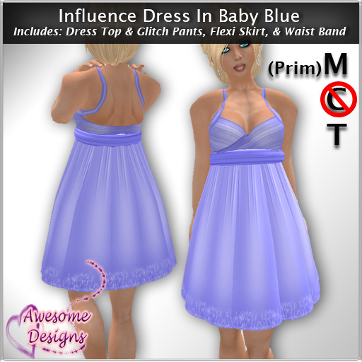 *Awesome Designs Influence Dress In Baby Blue