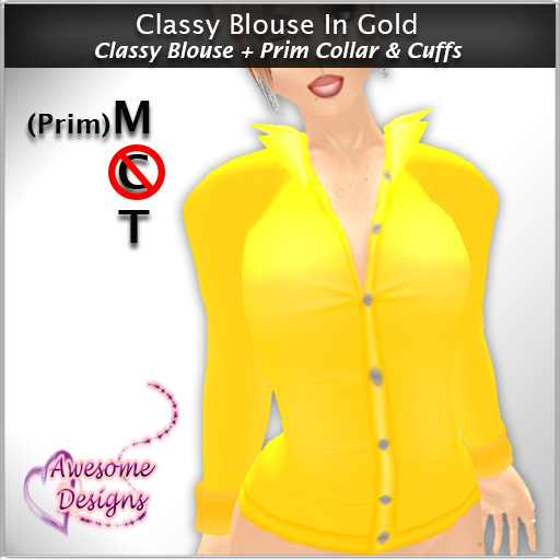 *Awesome Designs Classy Blouse In Gold