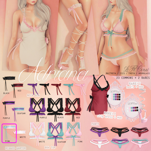 {le fil casse} Adriana Rigged Garter Maitreya Pink