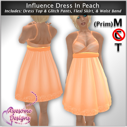 *Awesome Designs Influence Dress In Peach