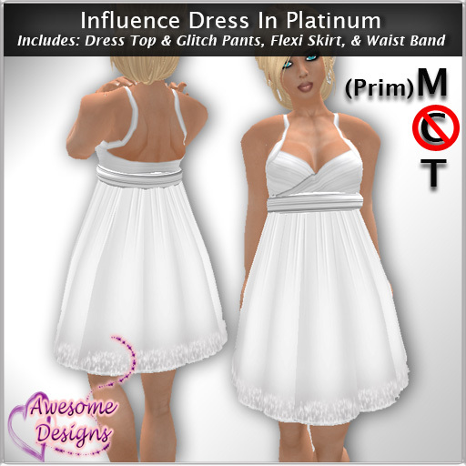 *Awesome Designs Influence Dress In Platinum