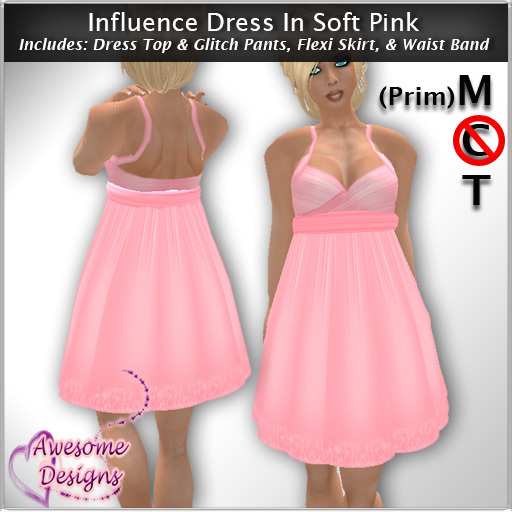 *Awesome Designs Influence Dress In Soft Pink