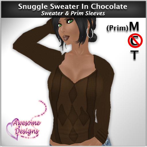 *Awesome Designs Snuggle Sweater In Chocolate