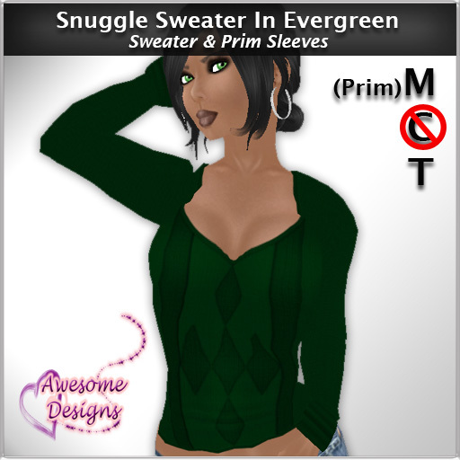 *Awesome Designs Snuggle Sweater In Evergreen