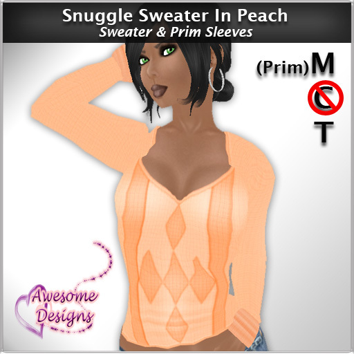 *Awesome Designs Snuggle Sweater In Peach
