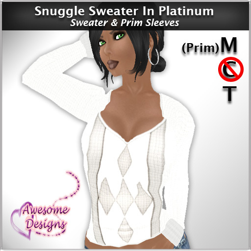 *Awesome Designs Snuggle Sweater In Platinum