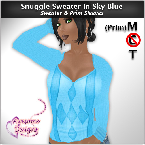 *Awesome Designs Snuggle Sweater In Sky Blue