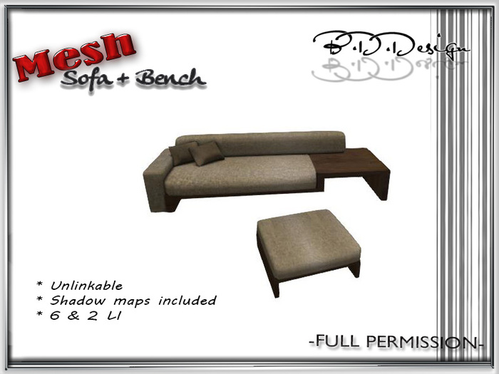 .::B.D.D::. FullPerm Mesh-Sofa+ Bench