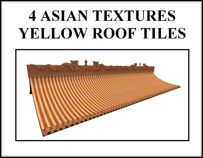 Japanese Textures - Japanese Roof tiles yellow pack 3